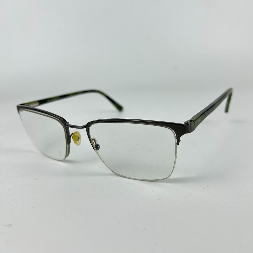 Perry Ellis PE 418-3 Unisex Eyeglasses Frame Black & Green Hlaf Rim 53-19-140 mm